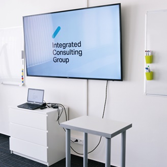 Modern conference room with the concept of business development